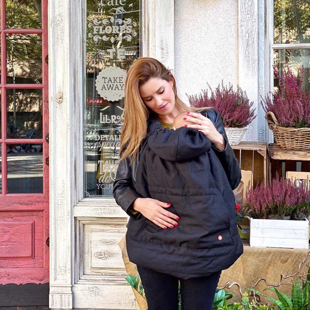 Wombat & Co. vinterbærecover til bæresele og vikle - Charcoal Black/Grey - Bærcover - MamaMilla