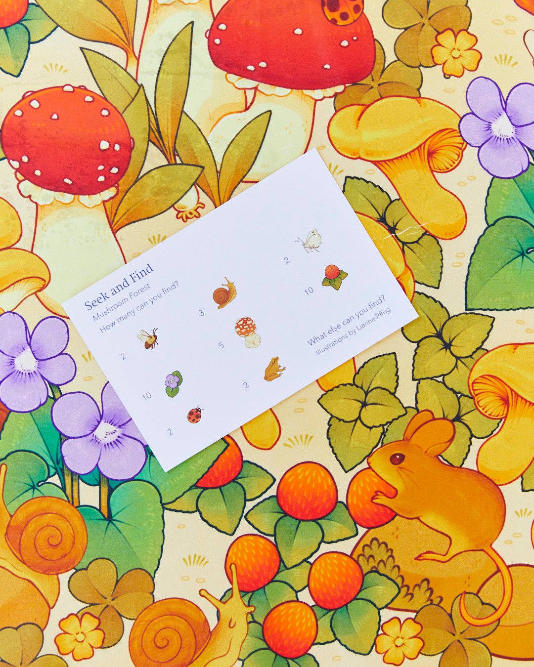 Sarahs Silk Mushroom Print Seek &amp; Find - Natural Waldorf Toy - - MamaMilla