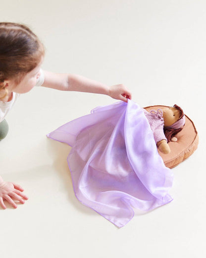 Sarahs Silk Mini Playsilks - Pretend Play 100% Natural Silk Waldorf Toys: Red - - MamaMilla