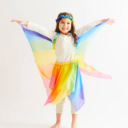 Sarahs Silk Silk Rainbow Wings - för Fairy Dress-Up Play - - MamaMilla
