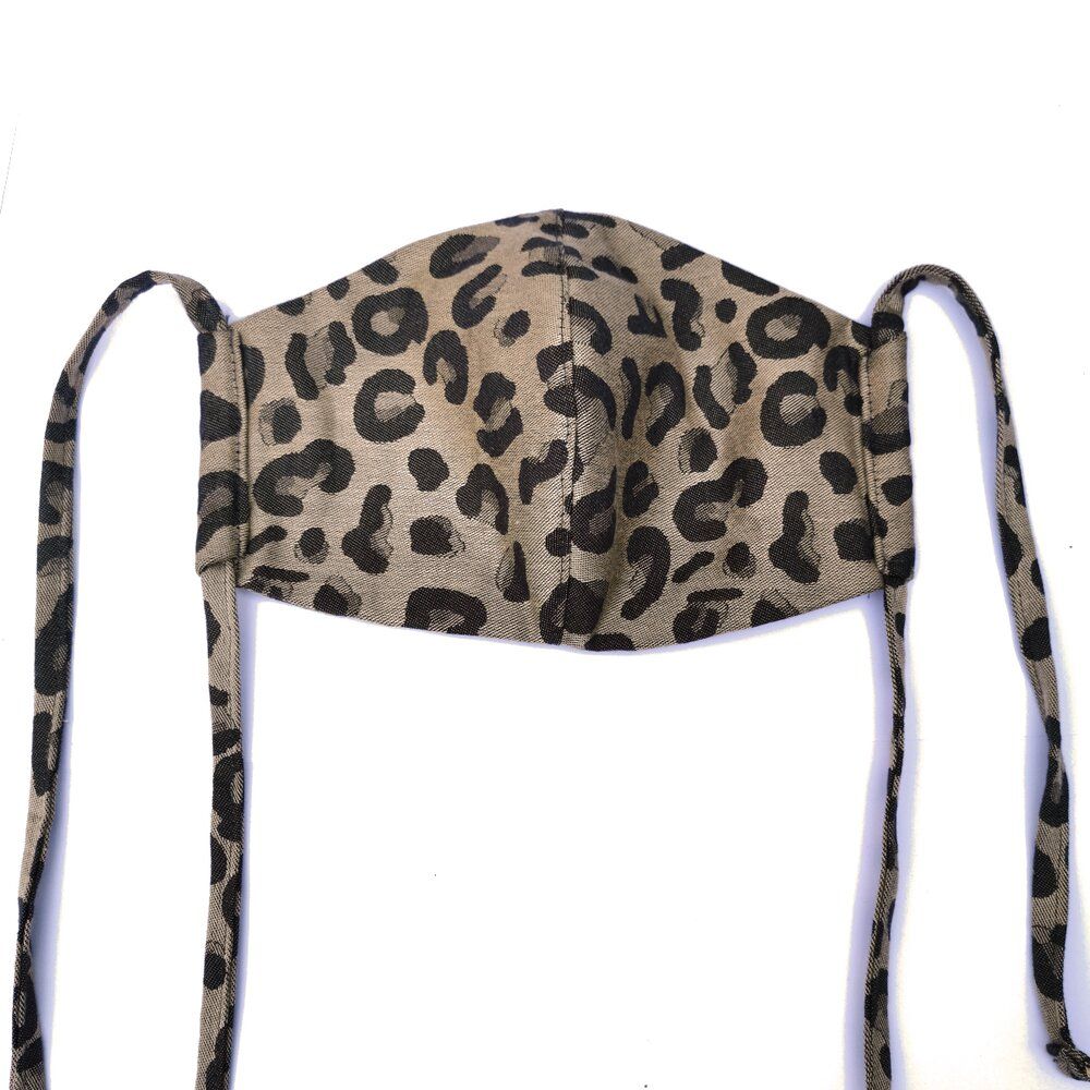 Fidella Munskydd - Leopard/Guld med knytsnöre - - MamaMilla