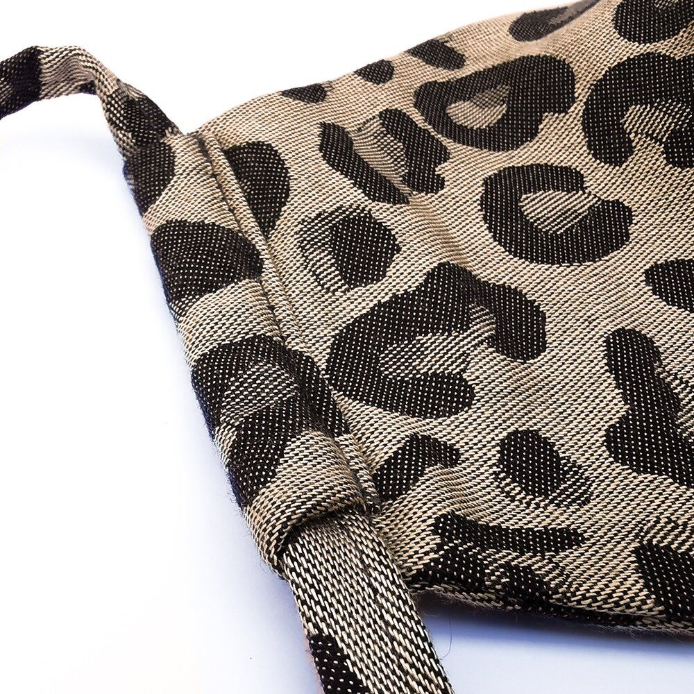 Fidella Munskydd - Leopard/Guld med knytsnöre - - MamaMilla